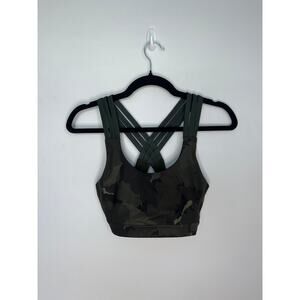 ALO Yoga Olive Camouflage Sports Bra